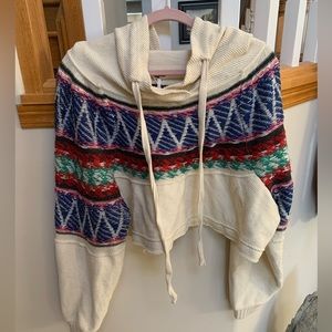 Free People Oversized Crop Hoodie size XS